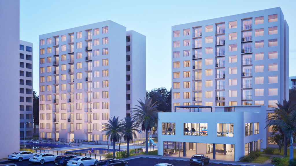 Render exterior nocturno